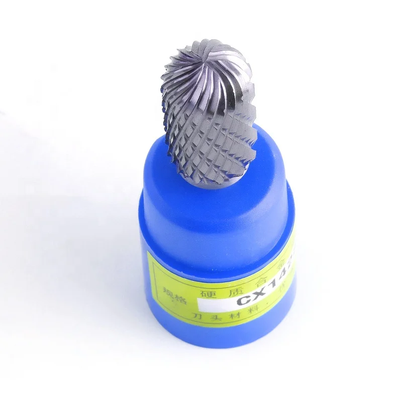 C-type Double Slot Carbide Tungsten Steel Cylindrical Ball Head Milling Cutter Woodworking Metal Carbide Burrs