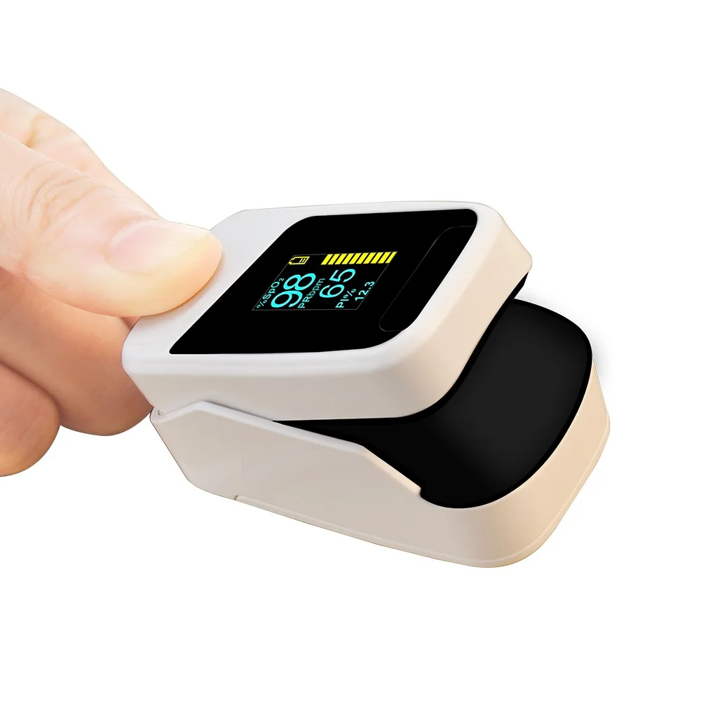 Household white OLED Oxymetre Oximetro Digital Fingertip Oxymeter for clinics, homes