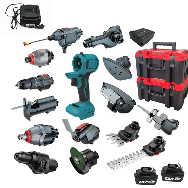 HENGLAI 2023 Am-azon Hot Seller 21V High Quality Cordless Impact Wrench Tools Lithium-lon combo kits cordless power tool set