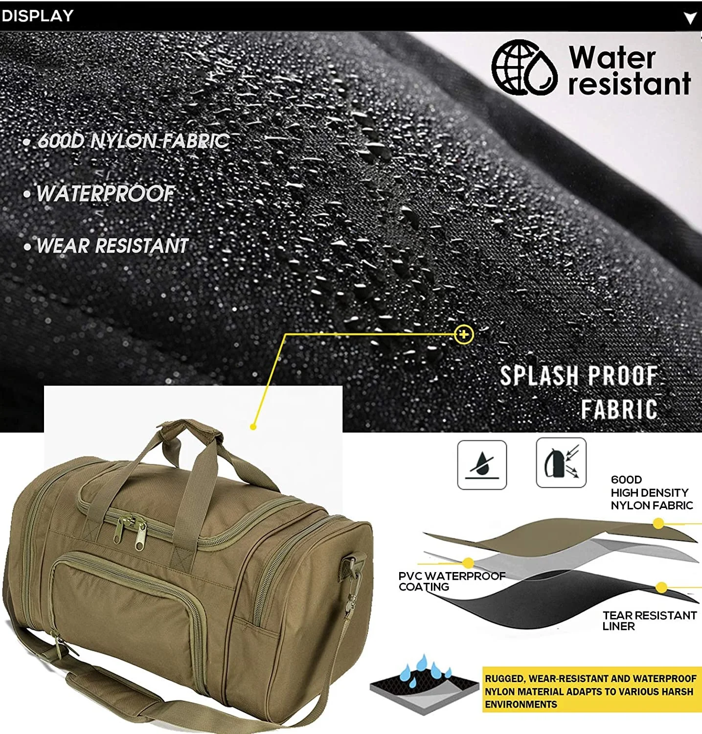 Wholesale Men Outdoor Travel Bag Multifunction Practical Duffel Bag Waterproof Duffel Bag Carry on Shoulder