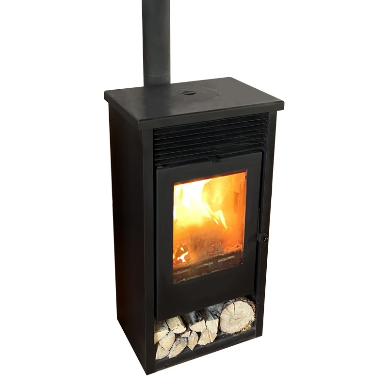 Viewing glass furnace doors steel wood burning stove whole house heating Double sided true fire wood fireplace indoor modern