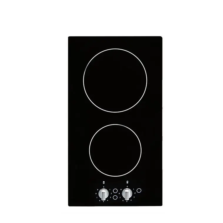 Black gas stove hob with enameled steel pan support