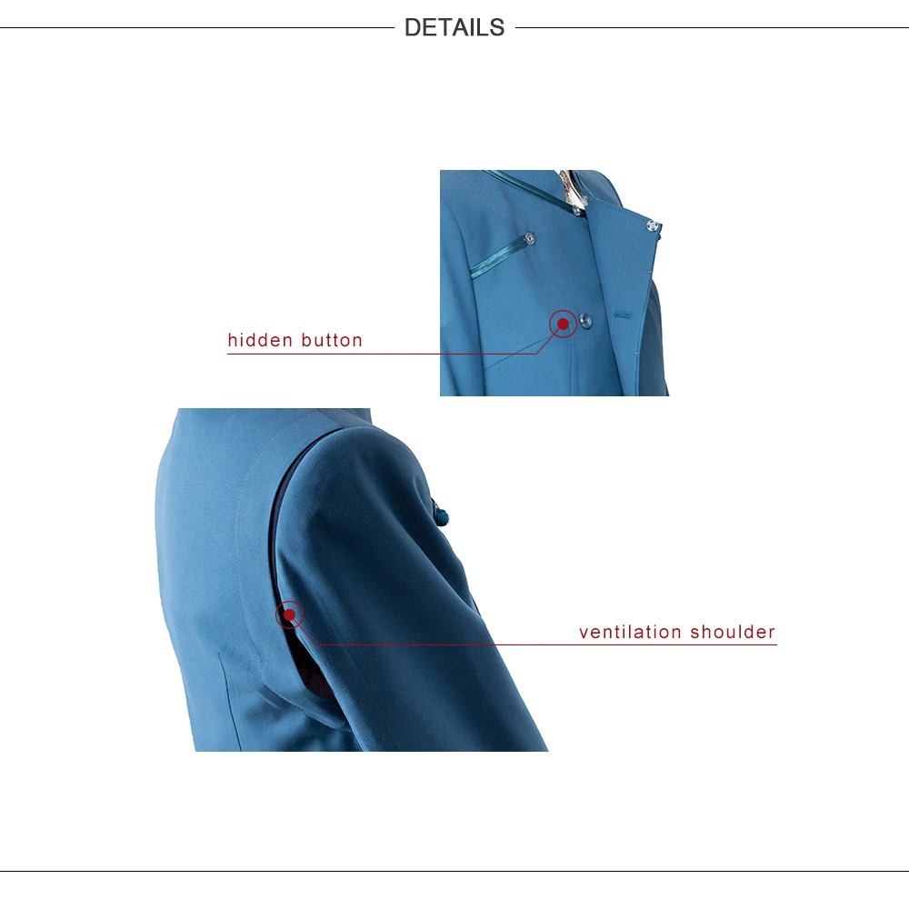 China style slate color ventilation arm staff uniform design cleaning uniform for yacht cruiser liner