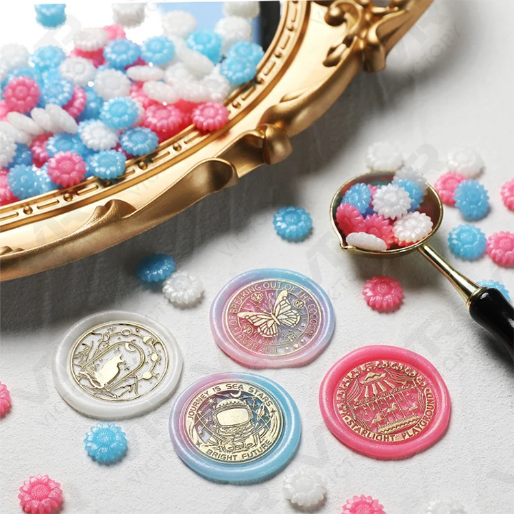 Custom Eco Friendly 500G 96 Colors Sunflower Melt Lacquer Sealing Wax Letter Envelope Stamp Seal Wax Kit Beads