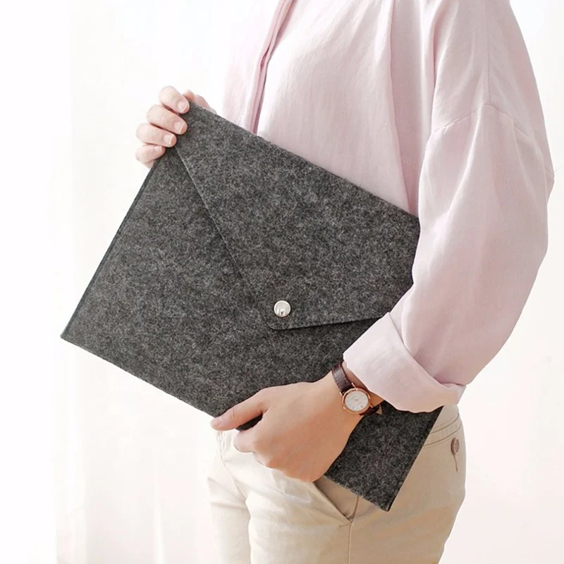 A3/A4/A5 file folder felt document bag for office school stationery custom envelope hard cover file folder