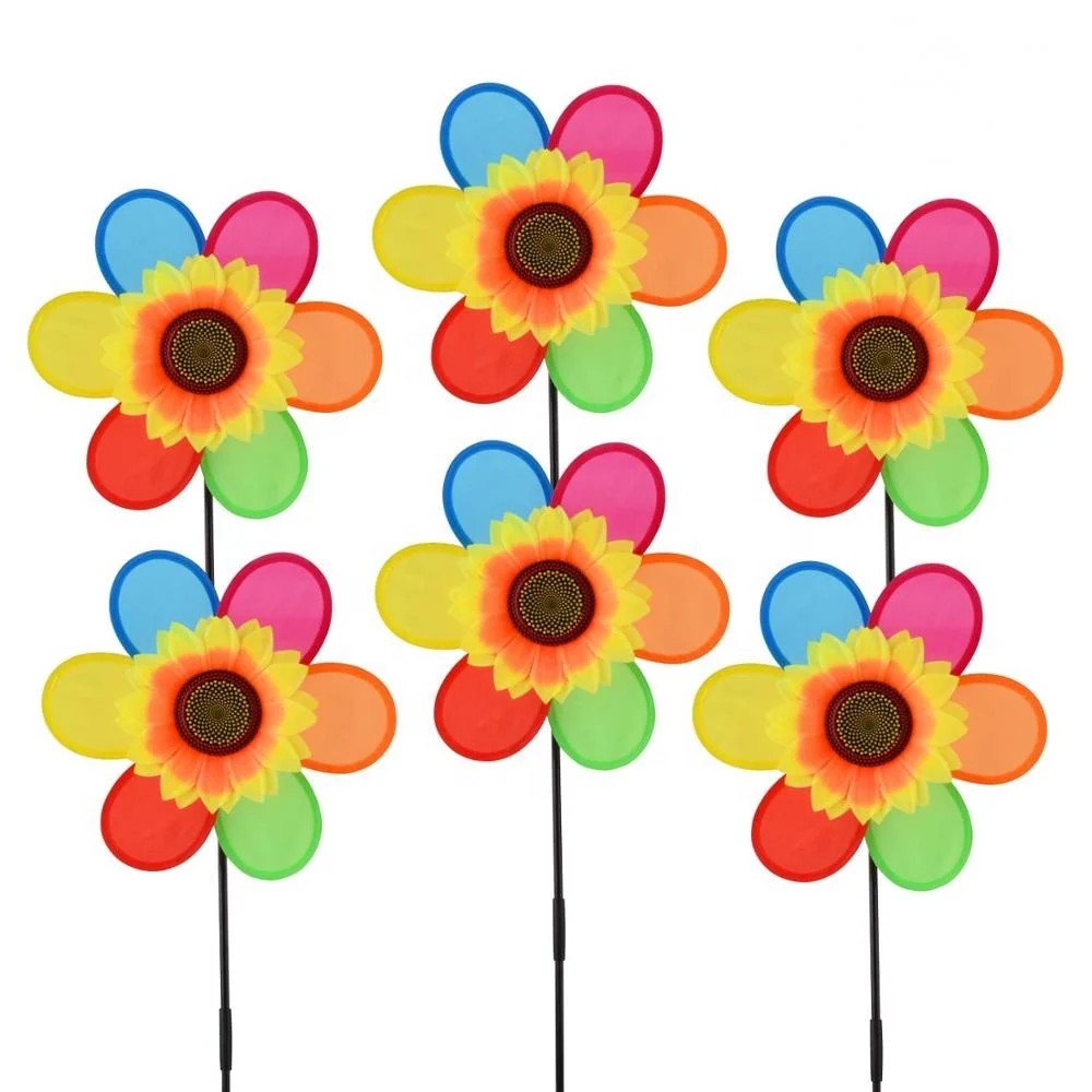 Красочный Подсолнух ветряная мельница ветряной Спиннер детские игрушки украшение для дома сада двора
