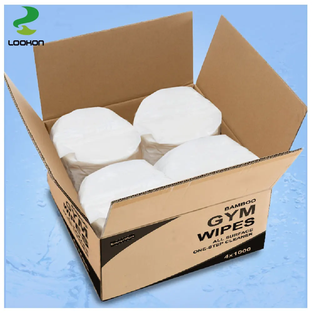 Lookon Wholesale 800 1000 1200 Count Big Roll Bulk Gym Fitness Equipment Wipes Yoga Mats Gym Cleaning Wipes Wet Wipes For Gym