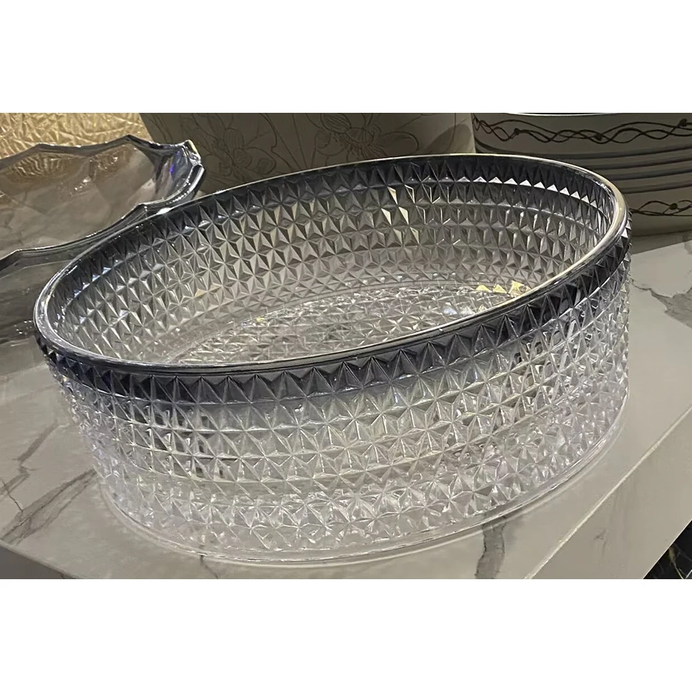 CLASIKAL Modern Bathroom Counter Round Used Mold Mop Drainer Glass Crystal Basin Wash Basin Black for Round Bucket 2 Years 12L