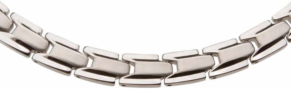 Silver Pure Titanium Magnetic Therapy Chain Germanium Necklace for Neck Arthritis Headaches