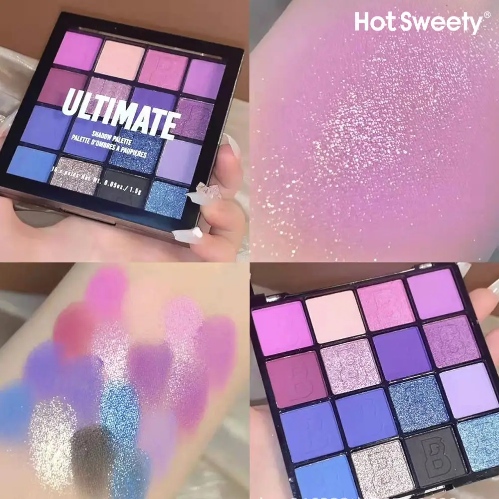 16 Colors Private Label Eye Makeup Plastic Acrylic Eyeshadow Palette Shimmer Glitter High Pigment Matte Vegan Eyeshadow Palette
