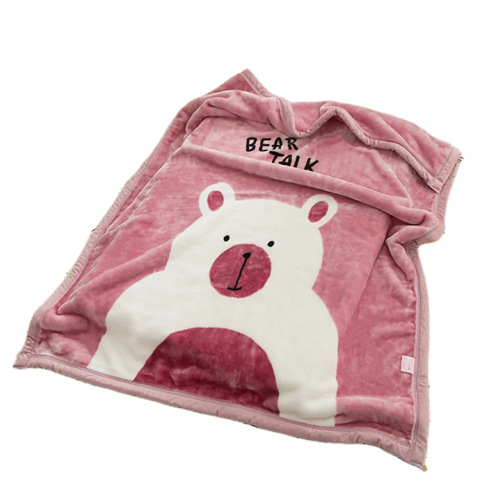 Super Soft Cartoon Printed Polyester Fleece Flannel Plush Kids Receiving Blankets