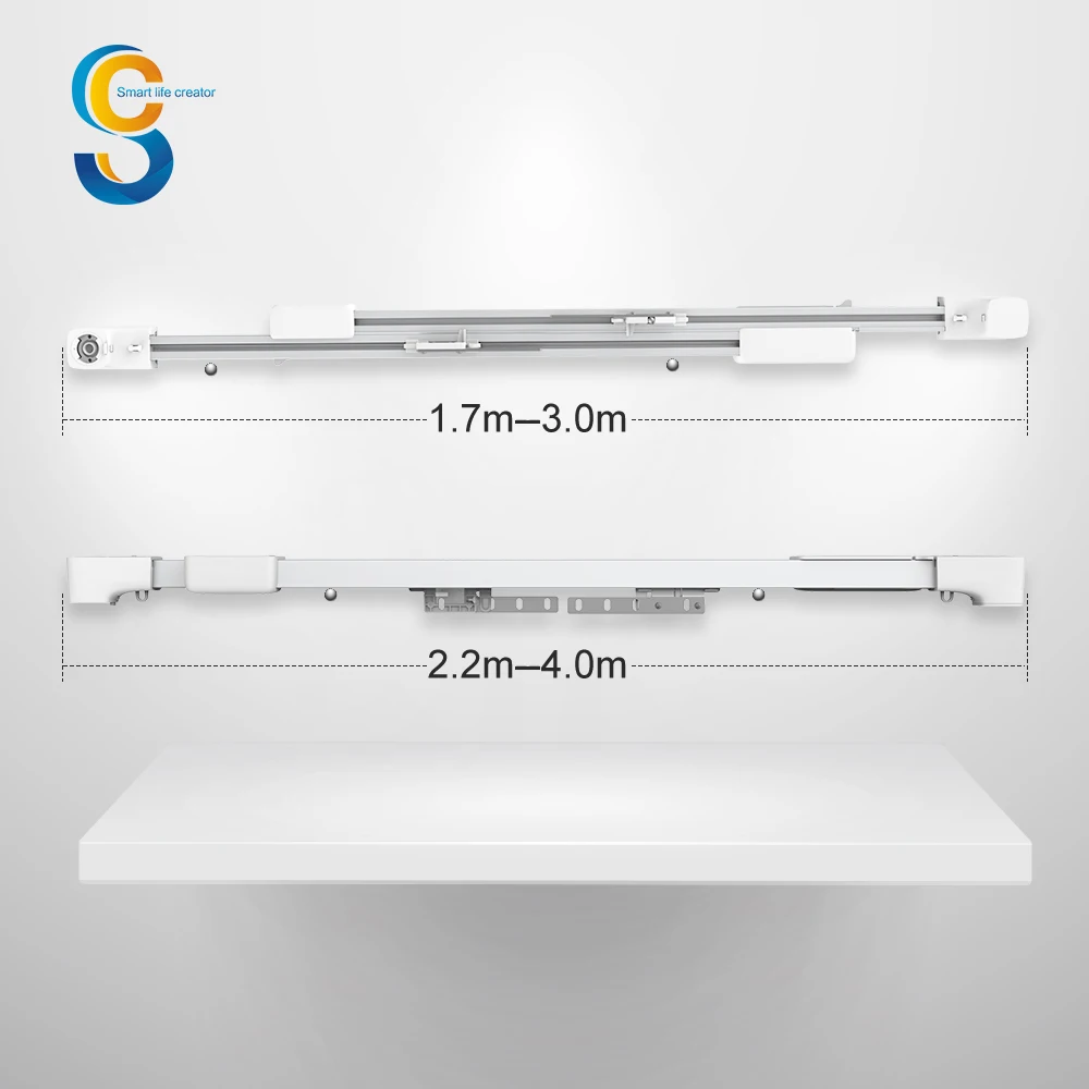 Guide Rail Slide Window Sliding 1.69-4m Extendable Length Motorized Tuya Smart Rs485 Quiet Curtain Round Track By Meter