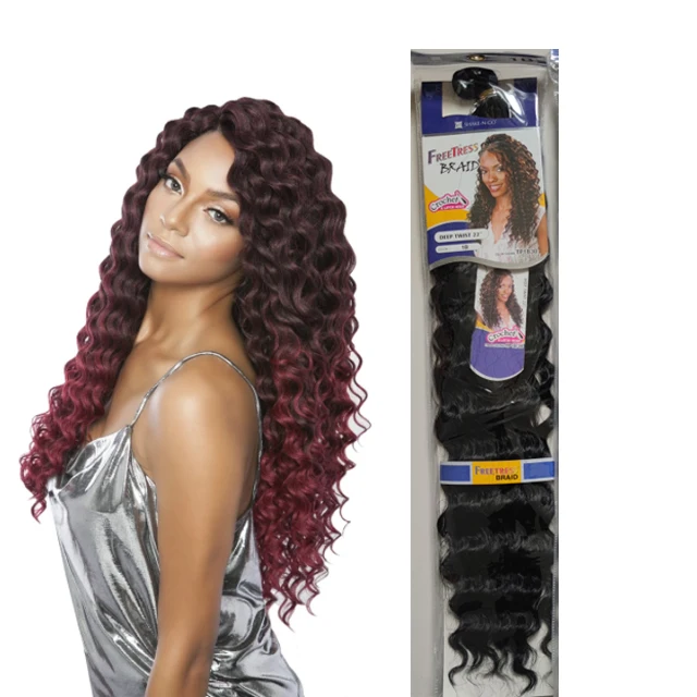 New Free tress Curly Deep Wave Synthetic hair Bulk Extension Crochet  Free tress Bohemian Hair Bundle Extensions