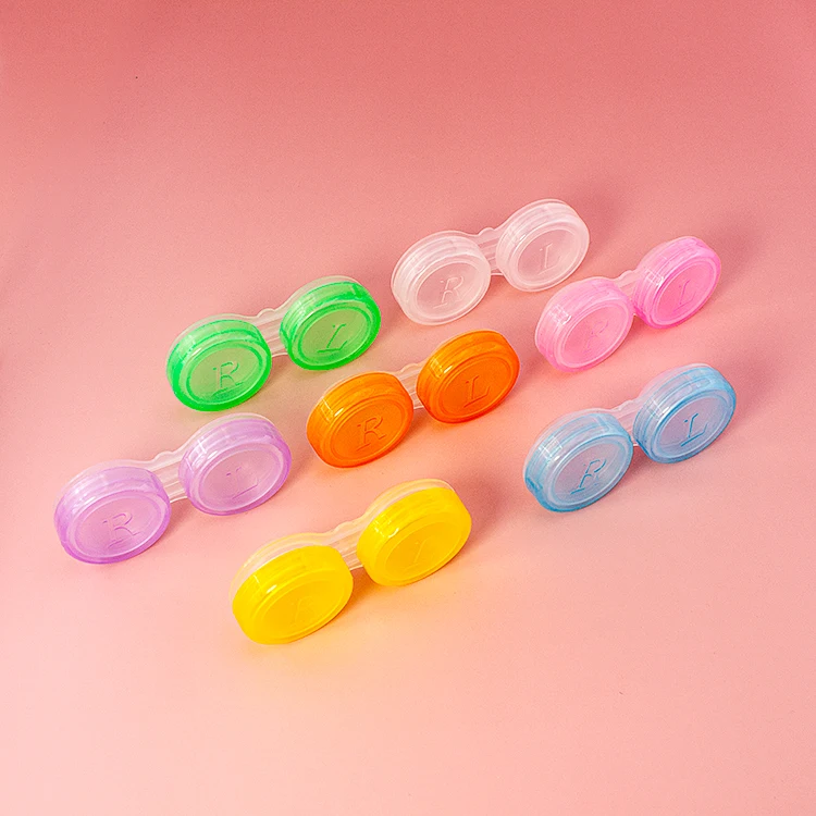 Portable colorful High Quality Korea-contact-lens Cute Dual contact lens kit for contact lenses case