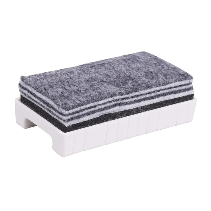 Office supplies black dry whiteboard eraser with marker pen clip