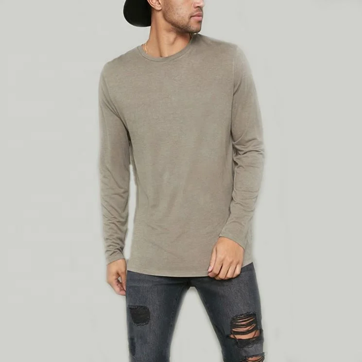 OEM You Lian Apparel crewneck t shirt men custom plain longline t shirt men design