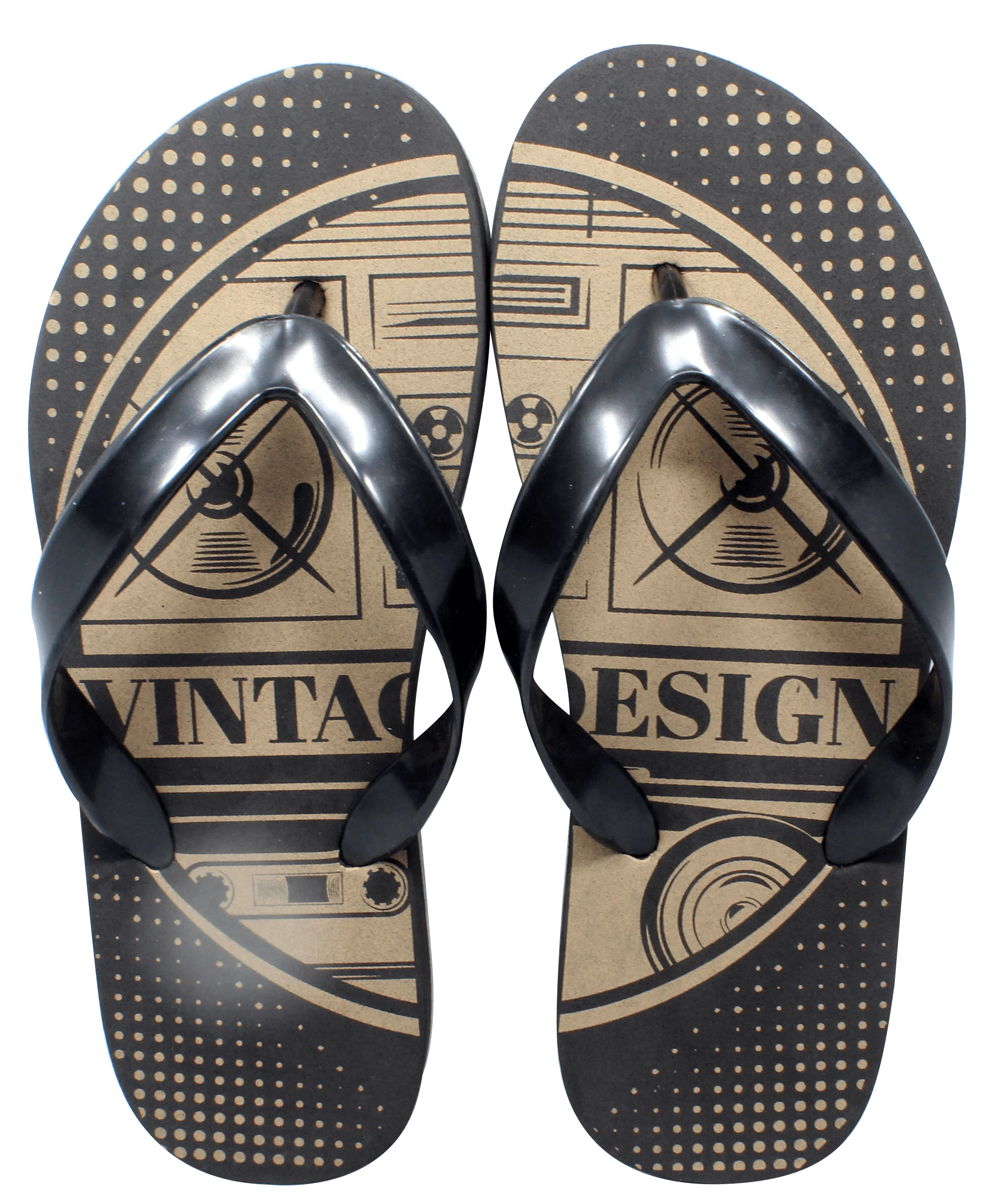 Factory direct supply colorful printed eva flip-flops slippers for men summer beach indoor outdoor M0850 Black/Black