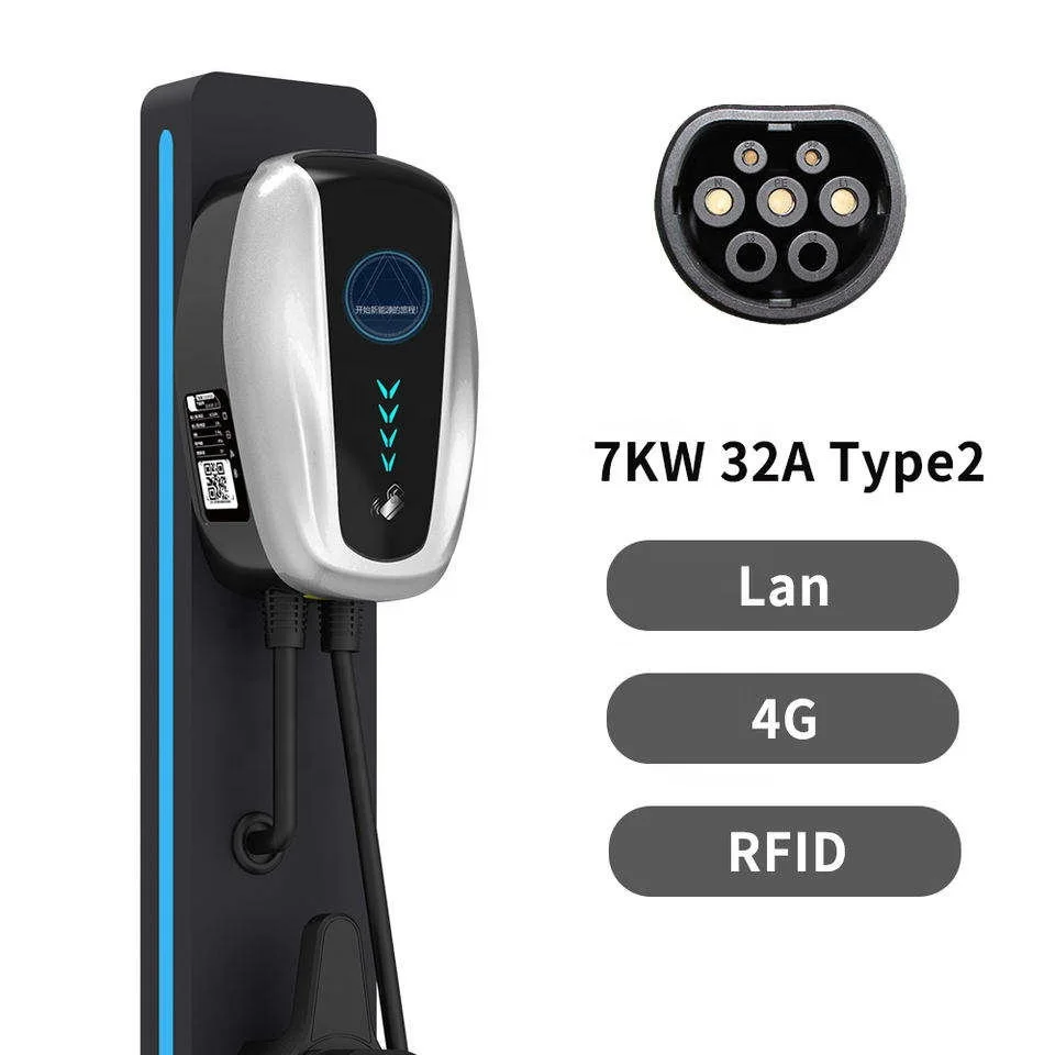7KW AC EV Charger Wall Box Type 2 Fast Charging Wall-mounted DC EV Charging Stations for Electric Cars Charger 32a