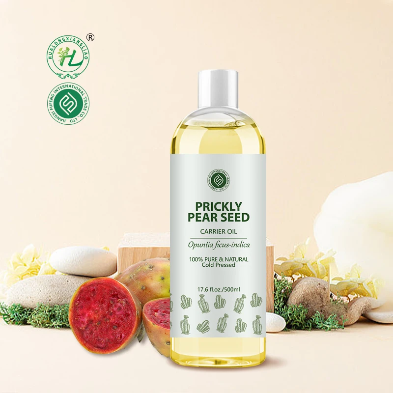 Organic Prickly Pear Cactus Seed Oil For Skin Hair Face -  100% Pure Natural Opuntia ficus-indica Seed Cold Pressed | OEM 500ML