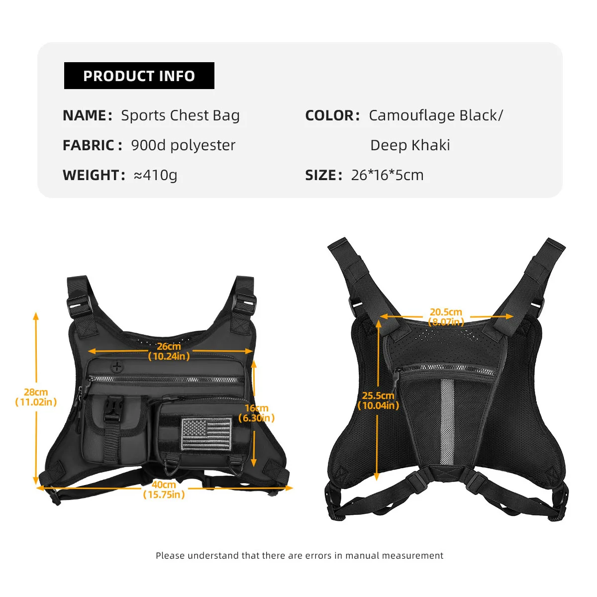 KBW999 Factory New Tide Tactical Bag Reflective Strip Functional Vest Waist Bag Casual Personalized Men Vests Chest Bag Workwear
