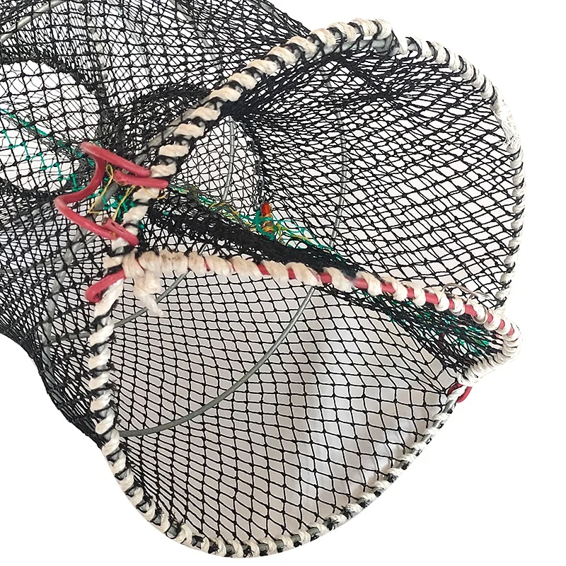 2022 wholesale custom Folded cylindrical Fishing Net Shrimp Baits Cast Mesh Trap Aquaculture fish cage crab trap