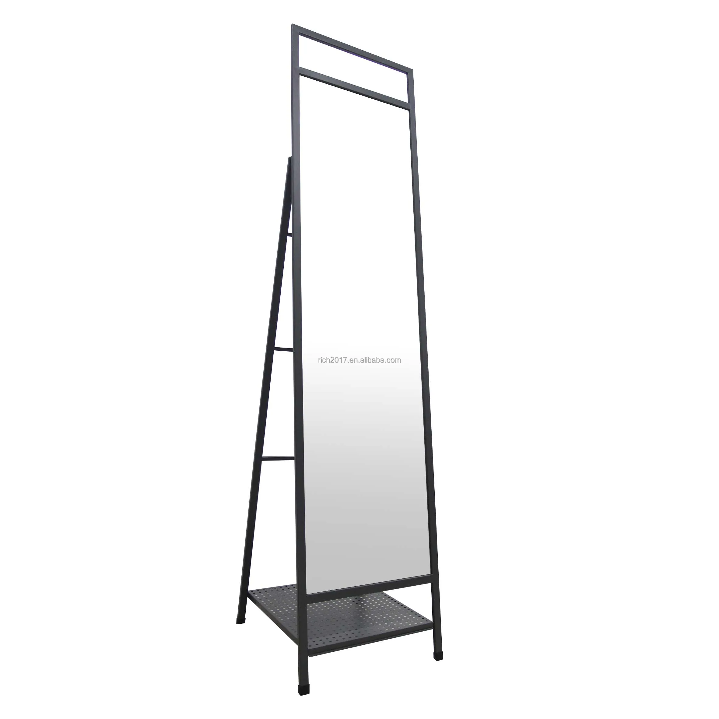 Hot Selling Rectangle Framed Metal Standing  Black/White/Grey Floor Mirror for Dressing