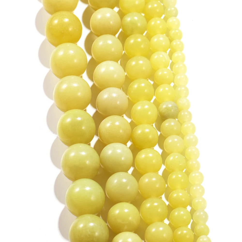 
1strand/lot 4-12mm Polishing Natural Yelk Yellow Agates Stone Round Loose Beads For Jewelry Making Necklace Bracelet Wholesale 