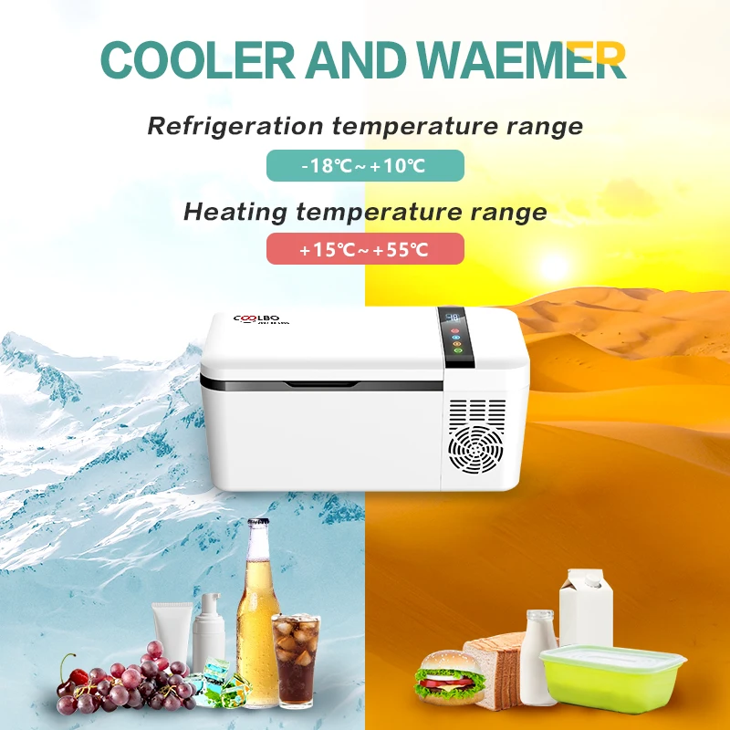 New Fashion Reliable Quality Portable DC/AC 15L Travel Mini Auto Mobile Car USB Cooler Warmer Fridge Freezer