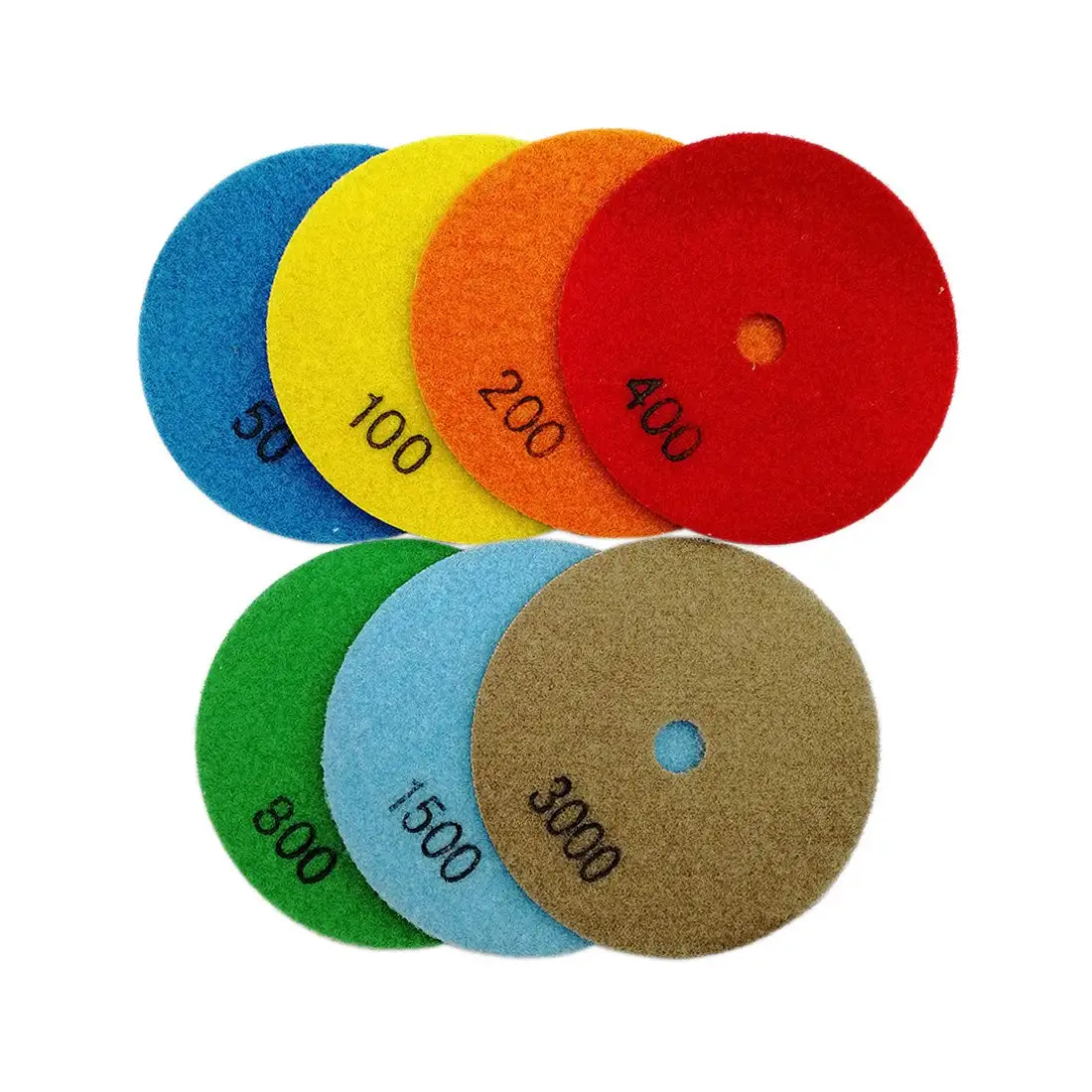 4Inch Dry Flexible Diamond Polishing Pads Grit 100 For Granite Marble Quartz 7Pcs /Set