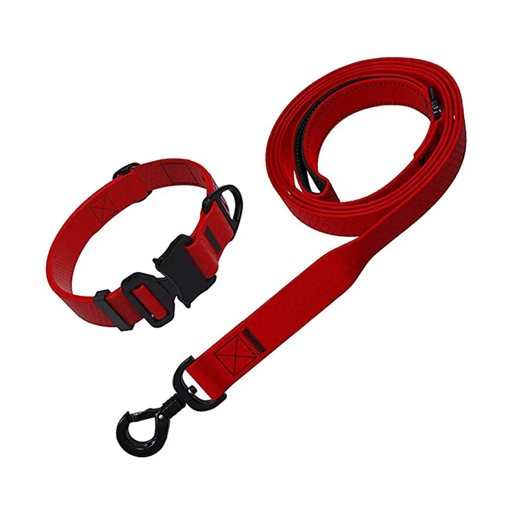 Heavy Duty Football Surface  Pvc Dog Collar and Leash Set