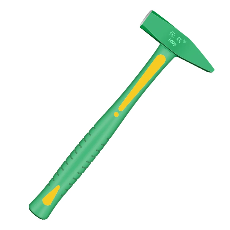 500g Carbon Steel Roofing Mallet Hammer Professional Machinist Hammer With TPR Rubber Handle Green