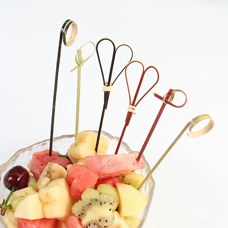 Wholesale New Design Creative Natural Bamboo Color Low Cost Bamboo Skewer Barbecue Stick Bamboo  bbq Skewer Stick For Fruit Food