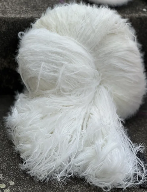 6.5NM 100%polyester single side feather yarn for sock 2cm