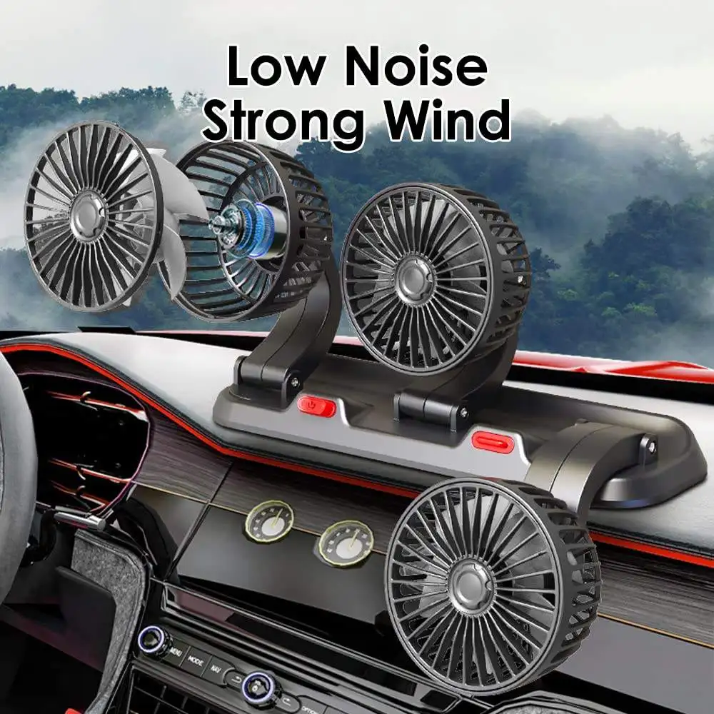 Portable Auto Cooling Vehicle Strong Wind Air Circulation Car Fan 5V 12V 24V for Car Dashboard Electric Fan