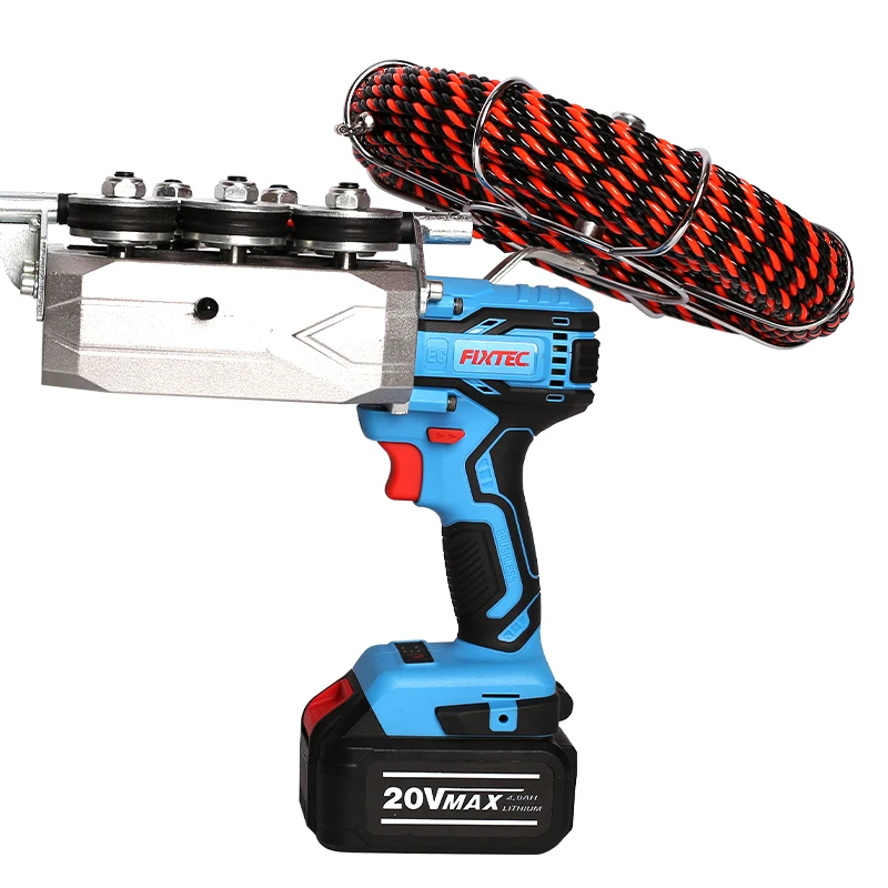 FIXTEC Threading Tool 20V Li-ion Battery Brushless 40m/min 20m Power Automatic Wire Cable Puller Threading Machine