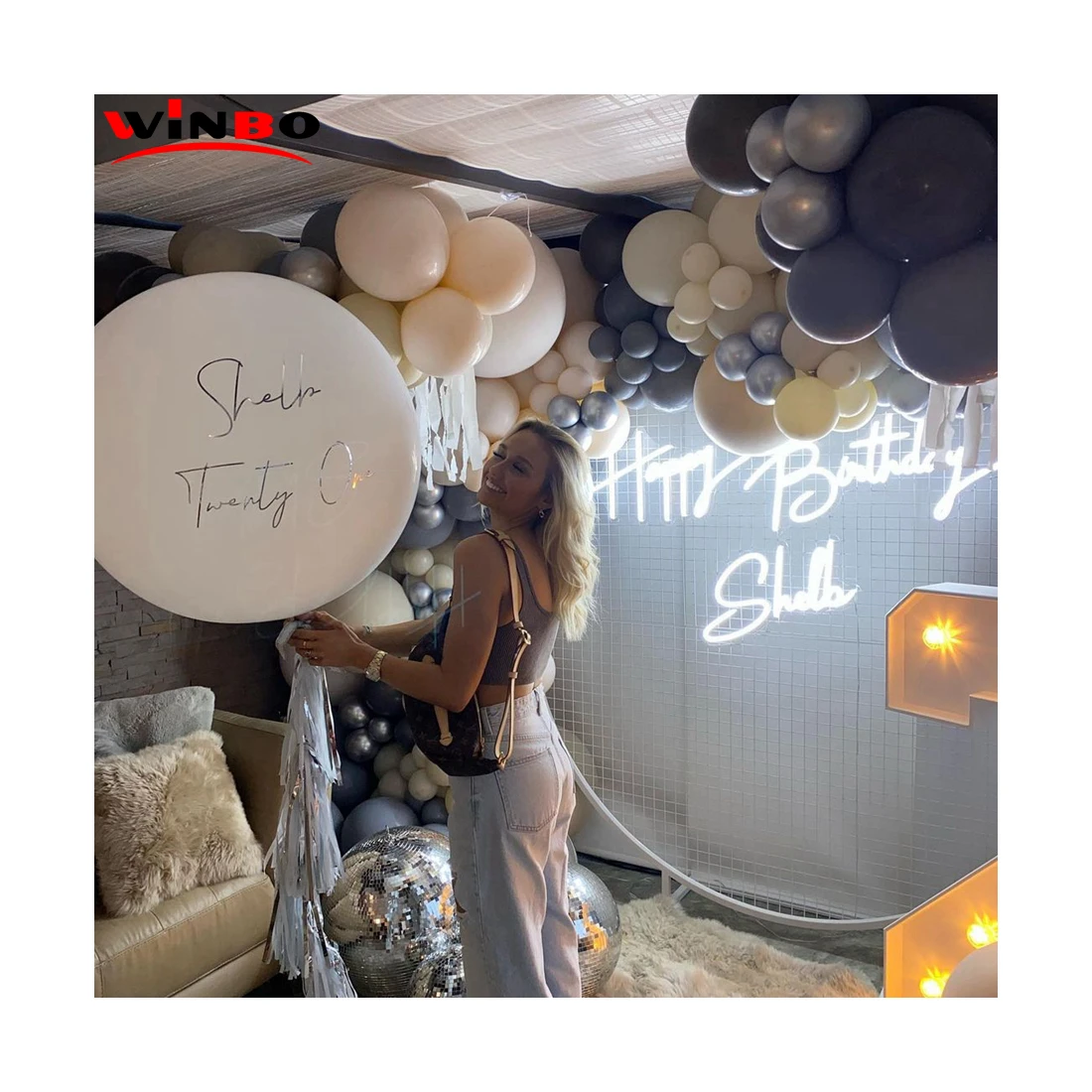 Winbo Personalized Led Sign Neon Custom Made Wall Mount Babe Mirror Acrylic Led Neon Sign