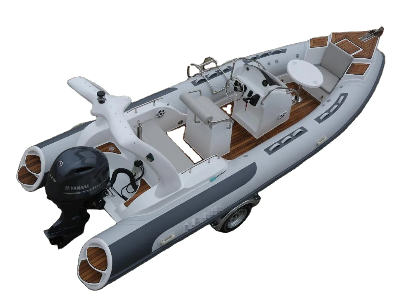 Shock price rib 580 rigid hull fiberglass hypalon inflatable rib boat for 8 person