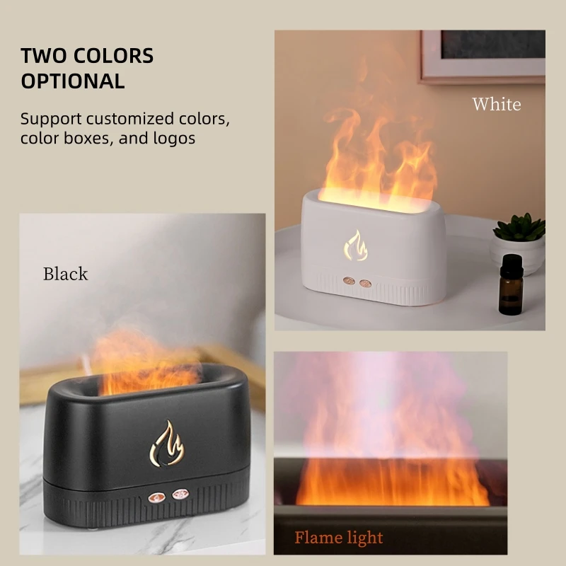 Best Sellers Flame Humidifier Diffuser 200Ml 3 In 1 Cool Mist Smart Home Ultrasonic Fire Flame Aroma Diffuser