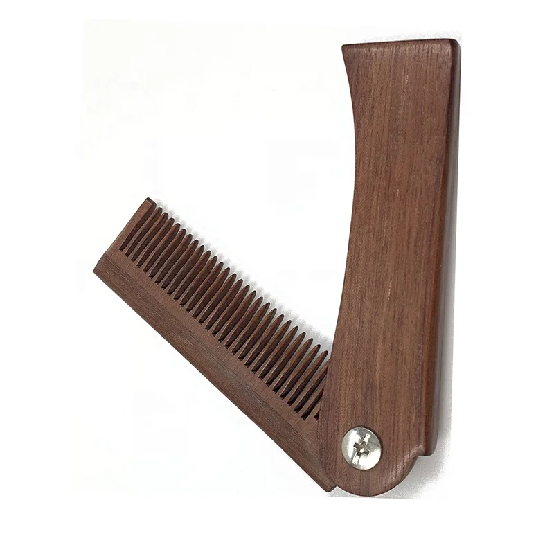 Switch Beard Comb Manufacturer Mini Foldable Beard Comb Premium Wooden Beard Comb for Men