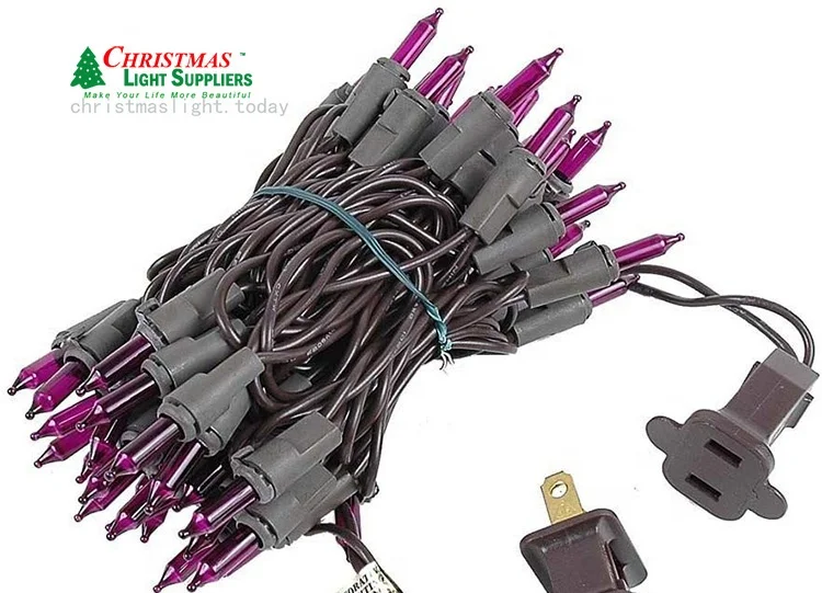 Premium 100 Light Christmas Mini String Light Brown Wire  Novelty Mini Lights Set  Indoor Outdoor  Incandescent bulbs