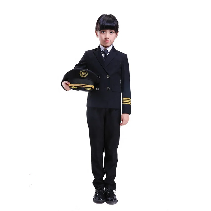 Design Cosplay Kids Airline Pilot Uniform For Performance Pilot Uniform Suit For Kids