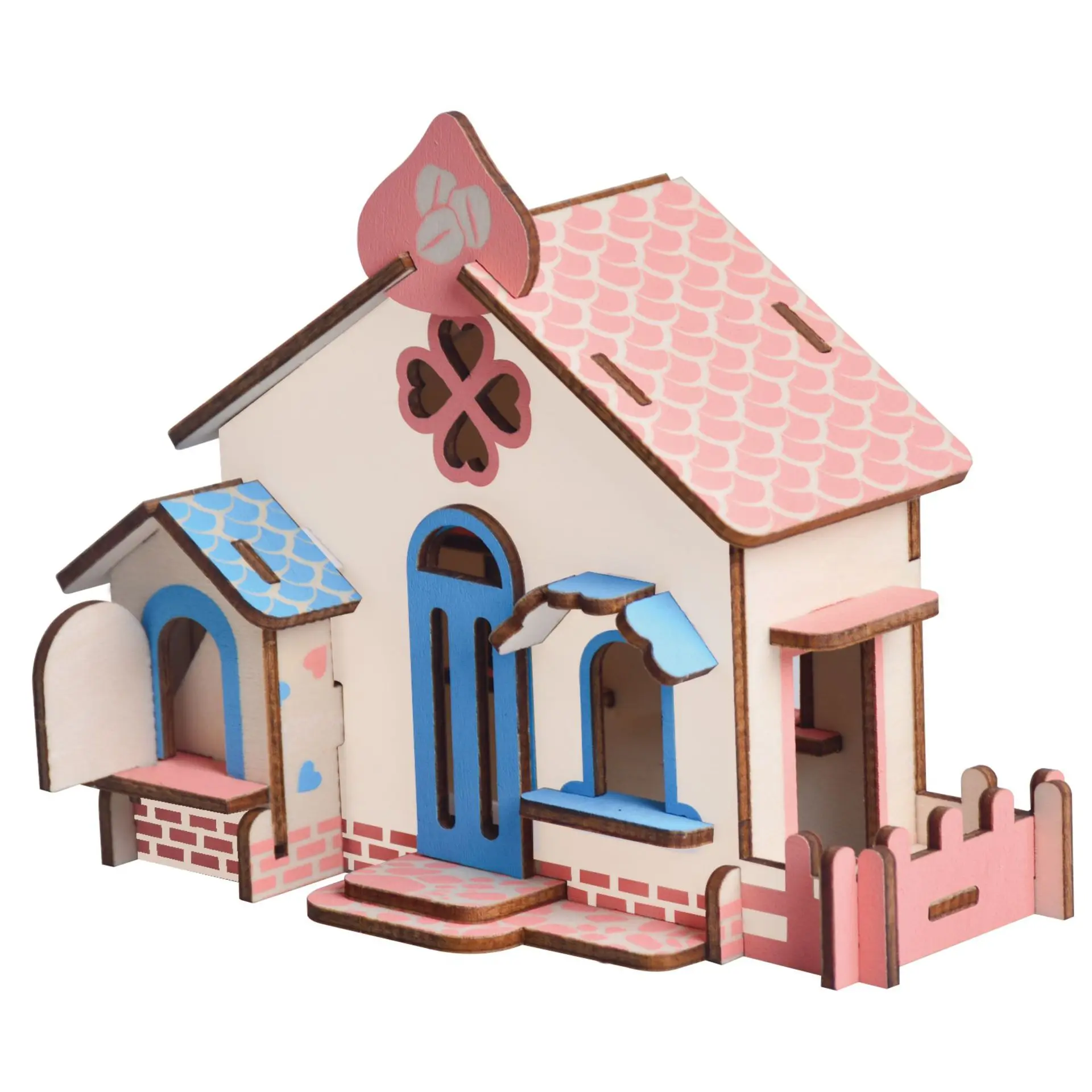 Hot Selling 3D Wooden Educational Puzzle for Kids of Doll House