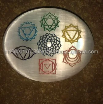 best selling natural agate stone crystals selenite flower of life carved selenite charging plate for decoration