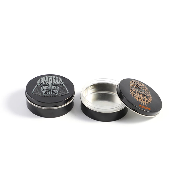 Custom small round empty metal cosmetic perfumepomade tin can canister cream wax tin box packaging tin jar case container