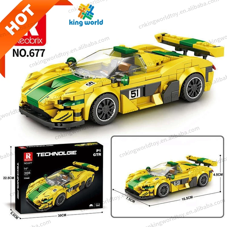 Wholesale Reobrix Block Super Racing Car Model Building Blocks DIY Famous Sport Car Assembly Brick Toys
