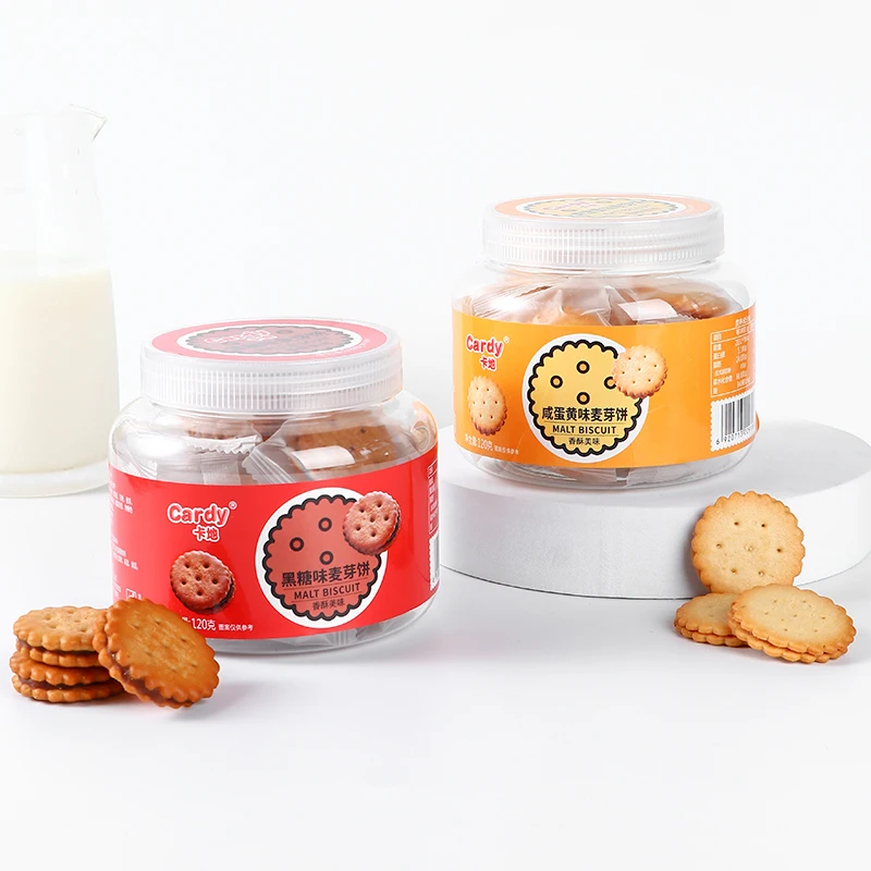 Japan popular snack maltose sandwich salted egg yolk cookies biscuits cookies 120g/jar