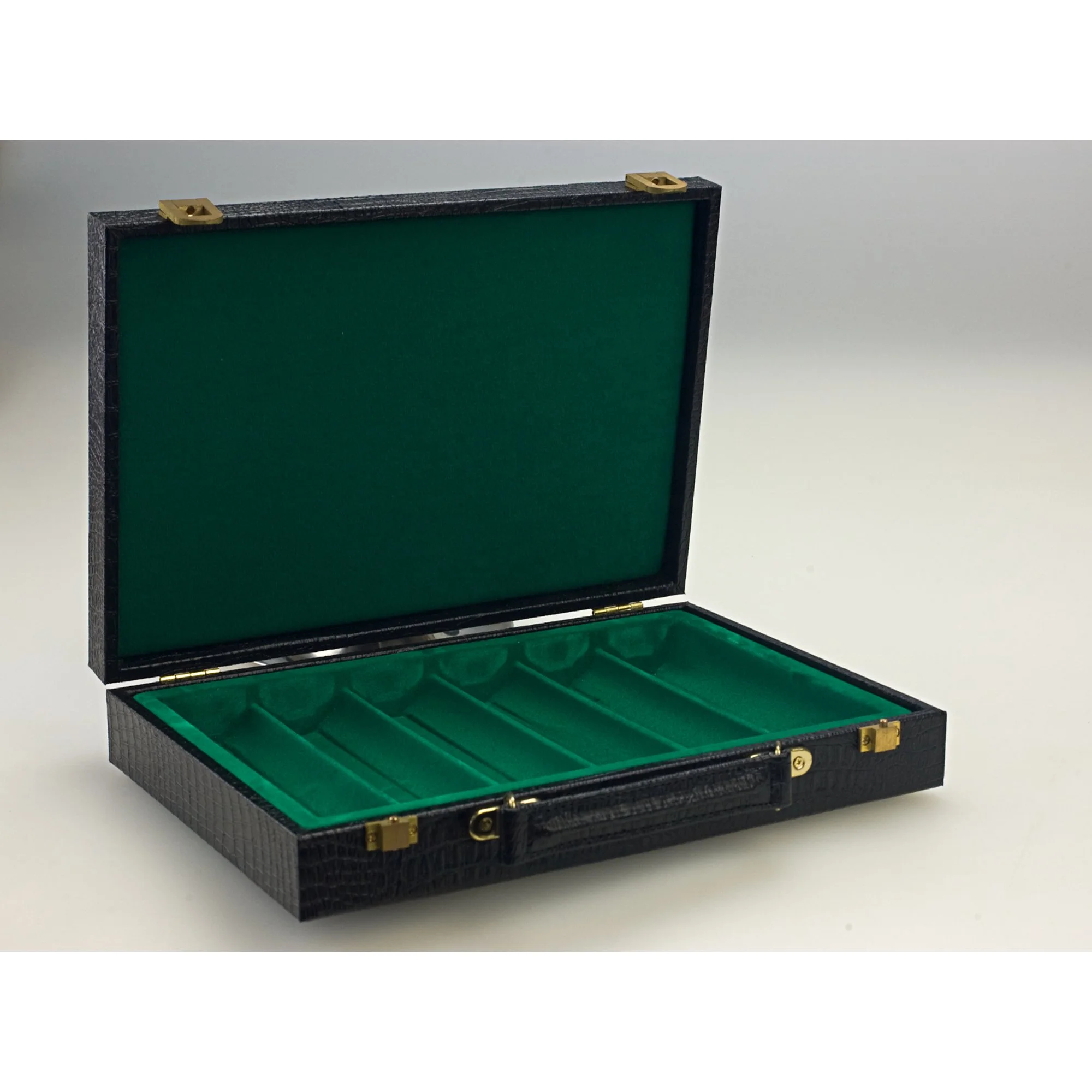 Sterling Games Poker Chip Case 300pc Vinyl Faux Leather Black