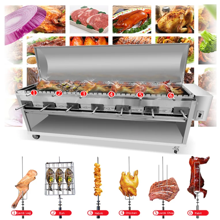 Chicken BBQ grill charcoal outdoor rotisserie Brazilian BBQ grill