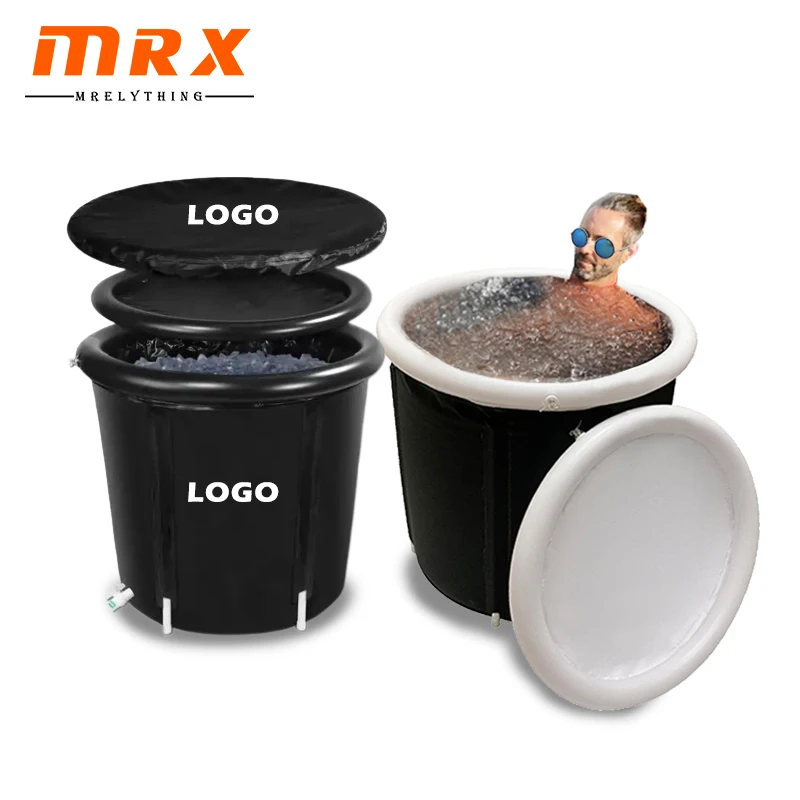 Adults portable pvc inflatable ice bath therapy recovery barrel cold and hot plunge tub outdoor for recovery fiberglass ice bath