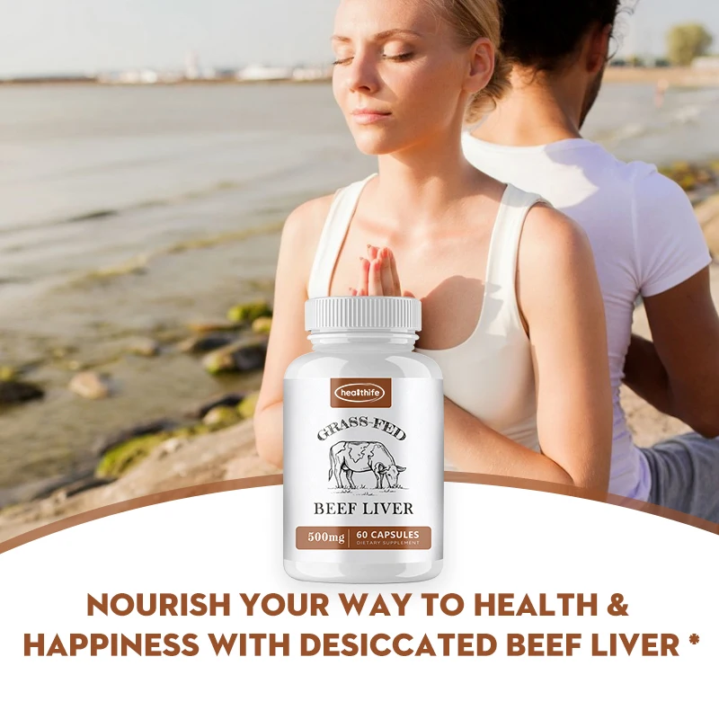 Healthife New Zealand Beef Liver Capsule 500mg/180caps/Bottle Grass Fed Beef Organ Capsule